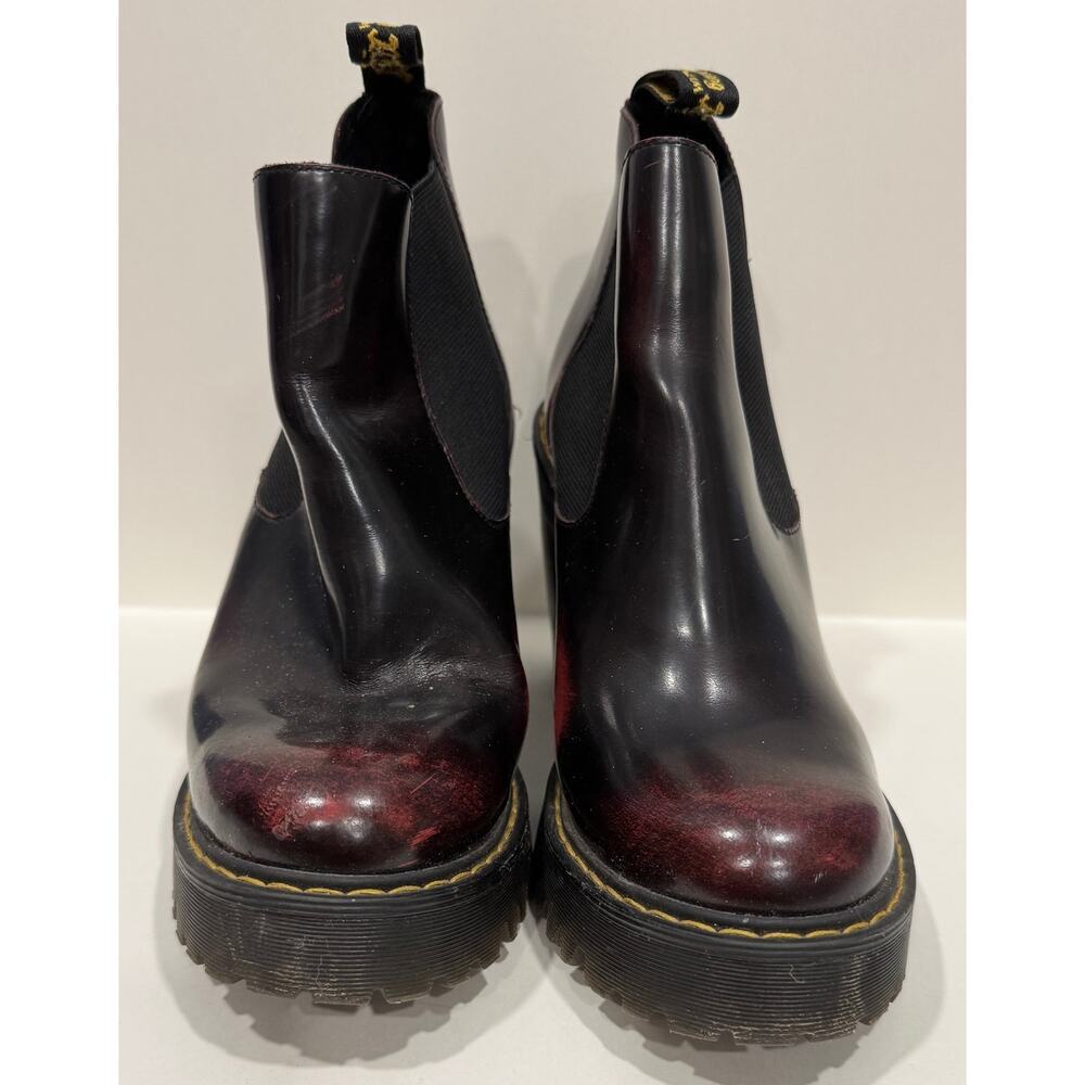 DR. MARTENS Hurston Arcadia Leather Heeled Chelsea Boots Y2K Chukka W7 - Picture 5 of 8